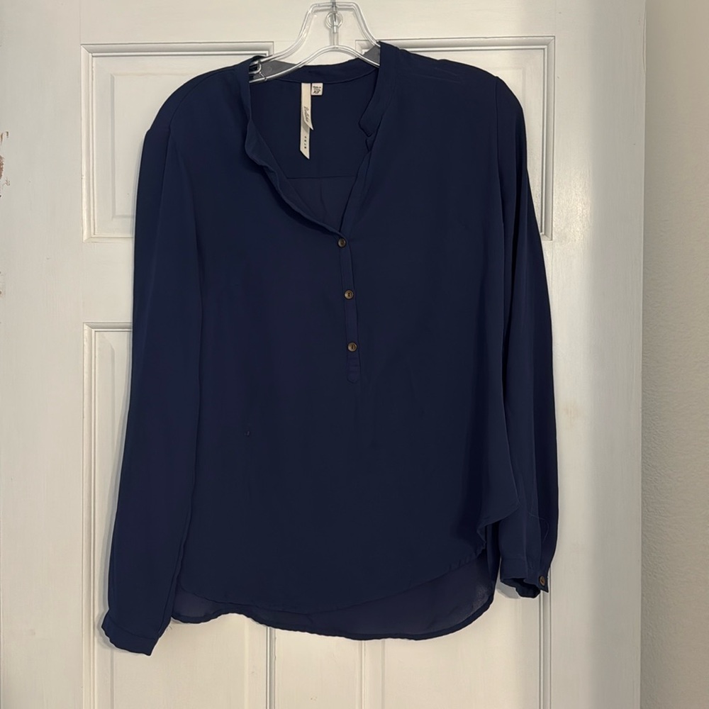 Thin Navy Blouse